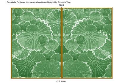 Mid Green Oriental Lily Pad 7x5 Cut and Fold Card