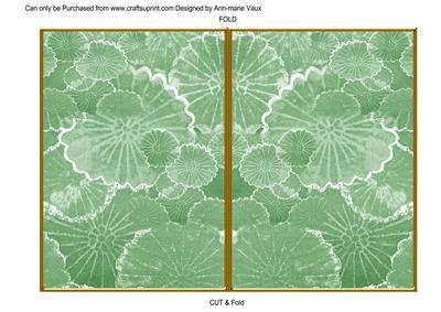 Mint Green Oriental Lily Pad 7x5 Cut and Fold Card