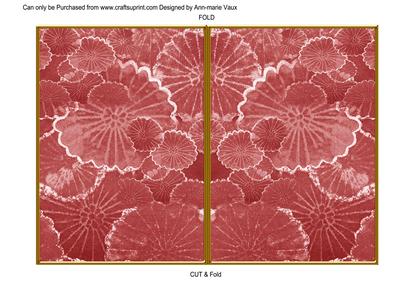 Pink Oriental Lily Pad 7x5 Cut and Fold Card