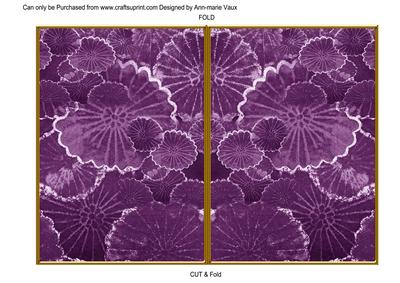 Purple Oriental Lily Pad 7x5 Cut and Fold Card