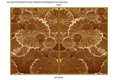 Vintage Tea Oriental Lily Pad 7x5 Cut and Fold Card