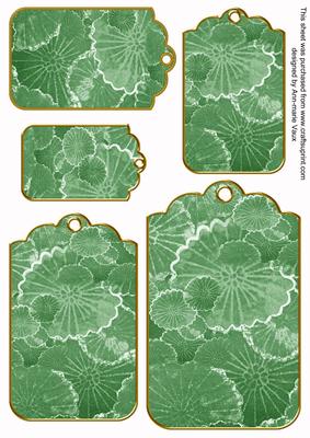 Mid Green Oriental Lily Pad Tag Embellishment Sheet