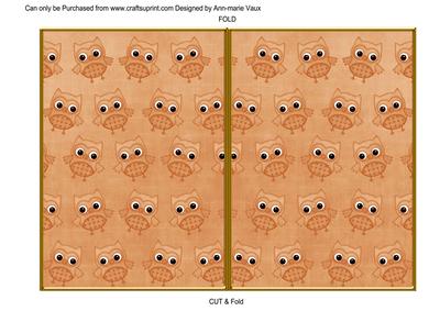 Borange Toned Owl 7x5 Cut and Fold Card