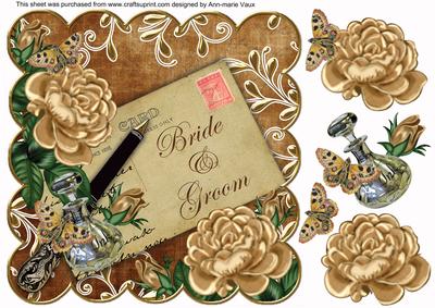 Coffee Roses Bride & Groom 8in Scallop Step by Step
