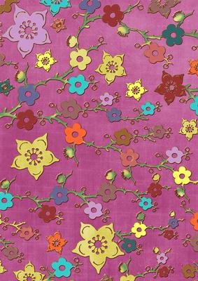 Cerise All Over Colour Cherry Blossom A4 Backing Paper