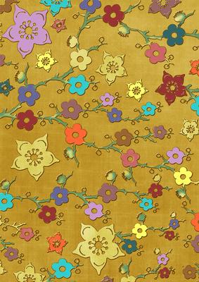 Gold All Over Colour Cherry Blossom A4 Backing Paper