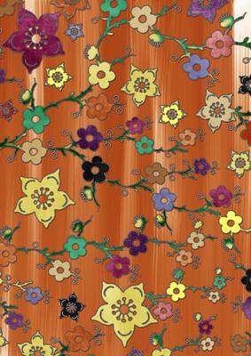 Borange All Over Painted Cherry Blossom A4 Backing Paper