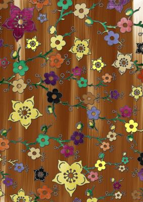 Vintage Tea All Over Painted Cherry Blossom A4 Backing Paper