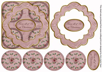 Dpink Holly from All of Us 3D Rosette Decoupage Topper
