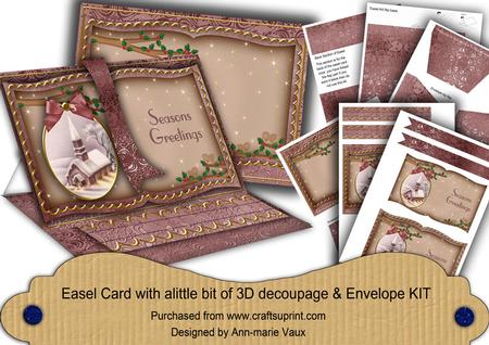 Plum Church Seasons Greetings Easel Book Card & Envelope Kit