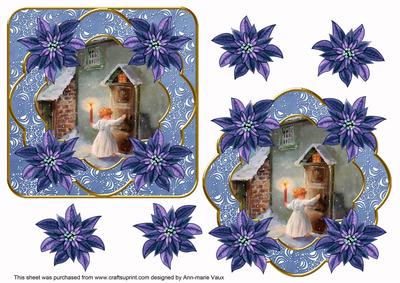 Blue Choirboy Knocking Poin Fancy Decoupage Topper