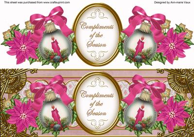 Pink Candles Compliments of Season Large Dl Step by Step