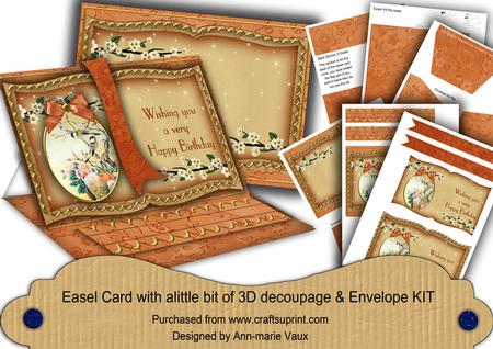 Oriental Birds Tree Happy Birthday 3D Easel Book Kit