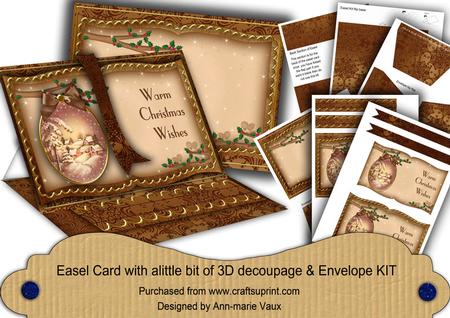 Snowy Village Warm Christmas Wishes 3D Easel Book Kit