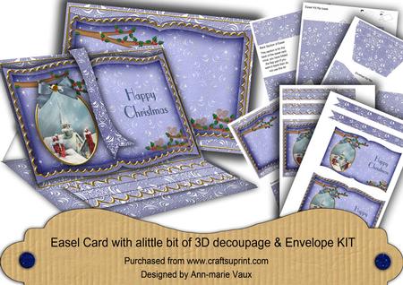 Blue Rooftops Happy Christmas 3D Easel Book Kit
