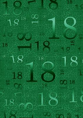 Dark Green 18 Birthday A4 Backing Paper
