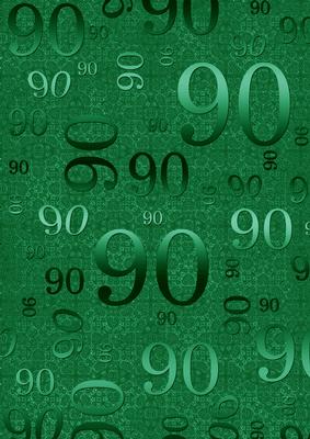 Dark Green 90 Birthday A4 Backing Paper