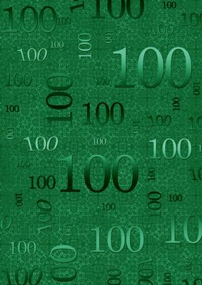 Dark Green 100 Birthday A4 Backing Paper