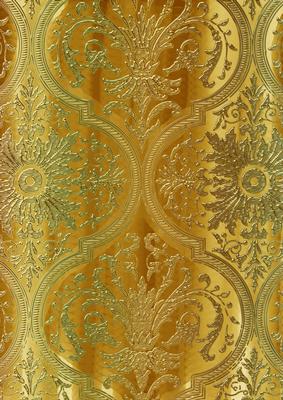 Gold Flower Gold Damask A4 Backing Paper
