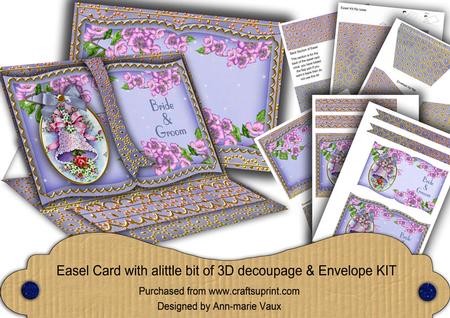 Wedding Bells Blue Bride & Groom 3D Easel Book Kit