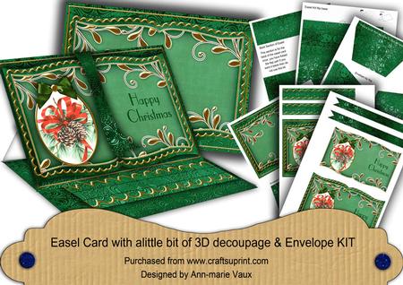 Fir Green Happy Christmas 3D Easel Book Kit