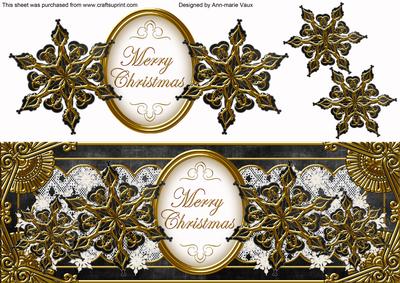 Black Goldflake Merry Christmas Large Dl Topper