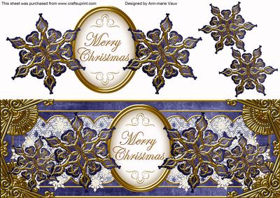 Dblue Goldflake Merry Christmas Large Dl Topper