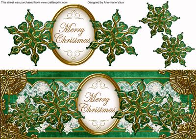 Dgreen Goldflake Merry Christmas Large Dl Topper