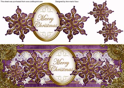 Dpurple Goldflake Merry Christmas Large Dl Topper