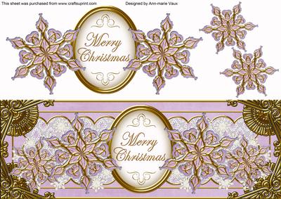 Lilac Goldflake Merry Christmas Large Dl Topper