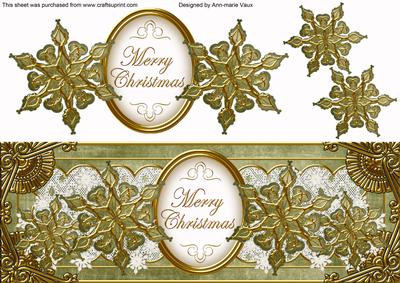 Olive Goldflake Merry Christmas Large Dl Topper