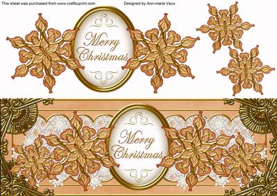 Peach Goldflake Merry Christmas Large Dl Topper