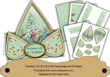 Tree Singers Mint O Come All Ye Faithful Teardrop Trio Kit