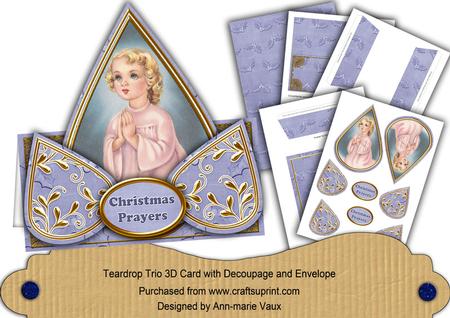 Preying Girl Christmas Prayers Teardrop Trio Kit