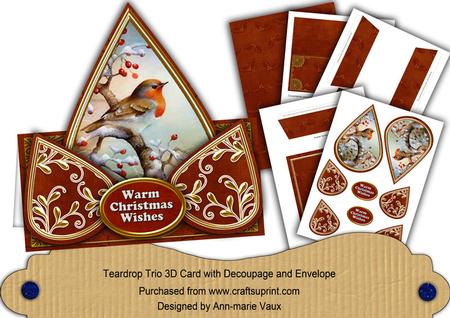Red Robin Warm Christmas Wishes Teardrop Trio Kit