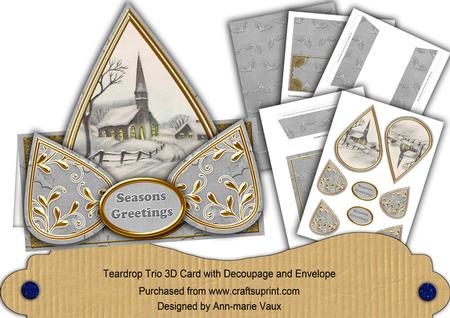 Old Snow Church Seasons Greetings Teardrop Trio Kit