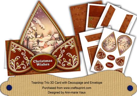 Snowy Village Christmas Wishes Teardrop Trio Kit