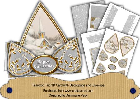 Ice Church Silver Happy Christmas Teardrop Trio Kit