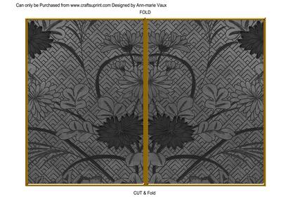 Black Oriental Reeds 7x5 Cut and Fold Card