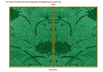 Dark Green Oriental Reeds 7x5 Cut and Fold Card