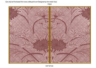 Dpink Oriental Reeds 7x5 Cut and Fold Card