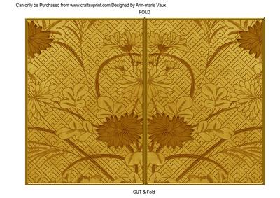 Gold Oriental Reeds 7x5 Cut and Fold Card