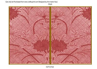 Pink Oriental Reeds 7x5 Cut and Fold Card