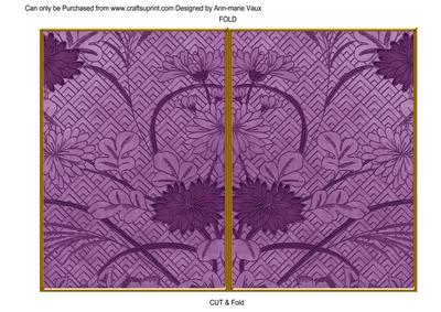 Purple Oriental Reeds 7x5 Cut and Fold Card