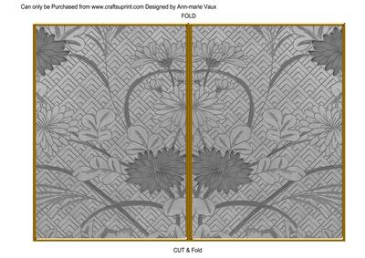 Silver Oriental Reeds 7x5 Cut and Fold Card