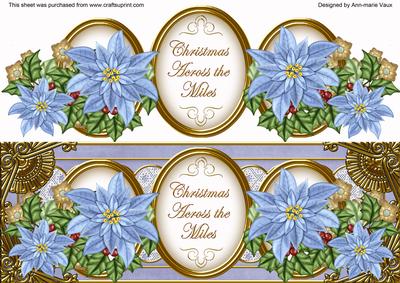 Pale Blue Poinsettia Christmas Across the Miles Dl Topper