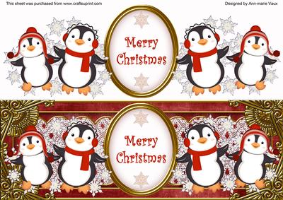 Red Penguins Merry Christmas Dl Topper