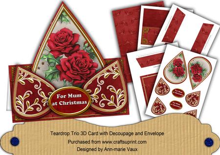 Christmas Roses Mum at Christmas Teardrop Trio Kit