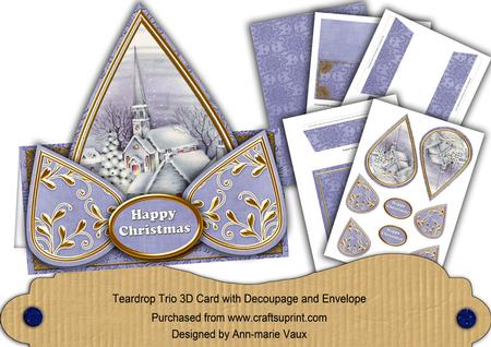 Blue Village Church Happy Christmas Teardrop Trio Kit