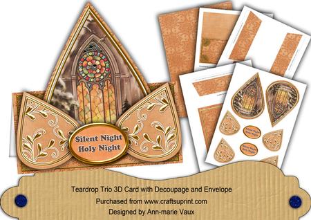 Church Window Borange Silent Night Teardrop Trio Kit